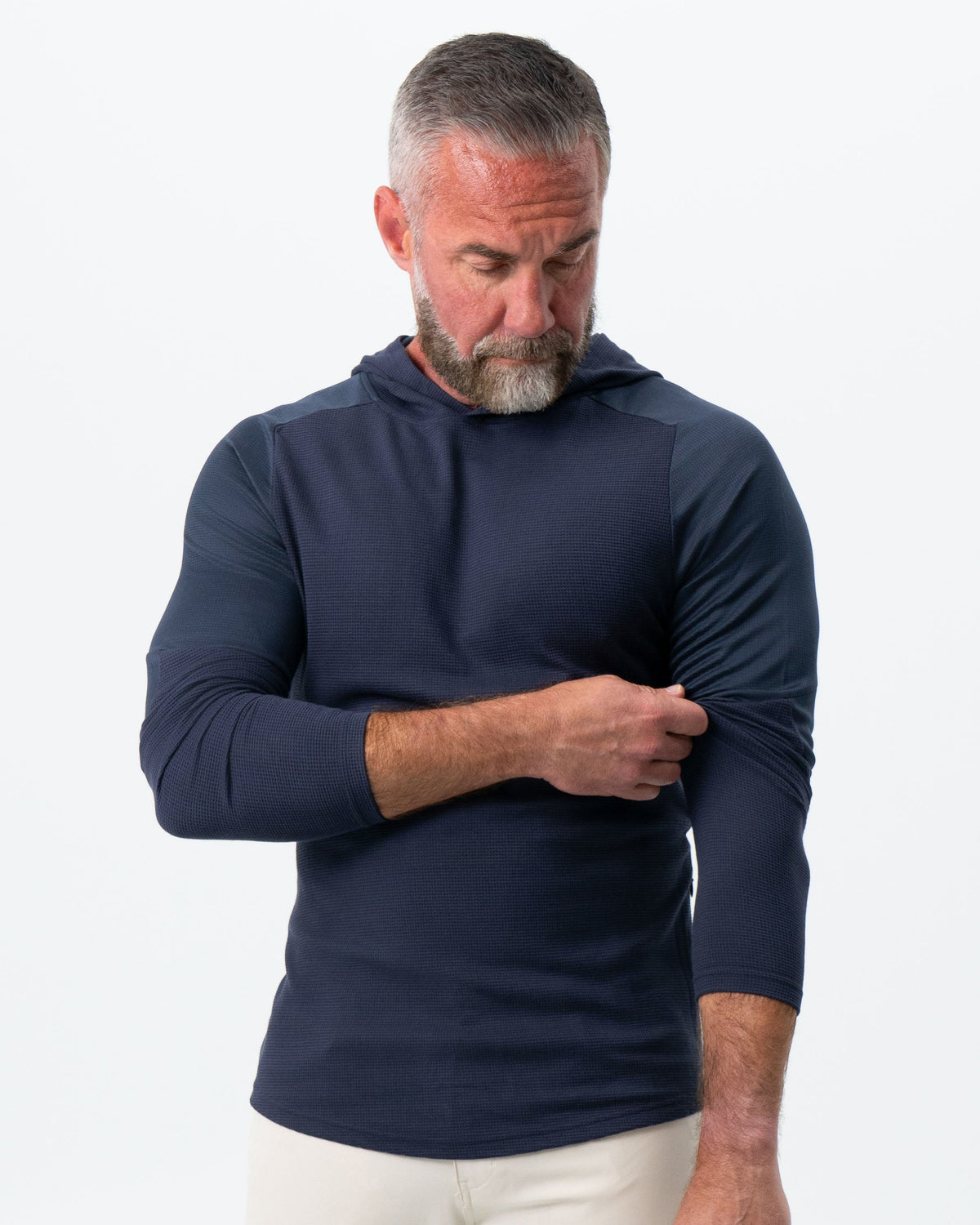 State & Liberty - Waffle Knit Hoodie - Navy