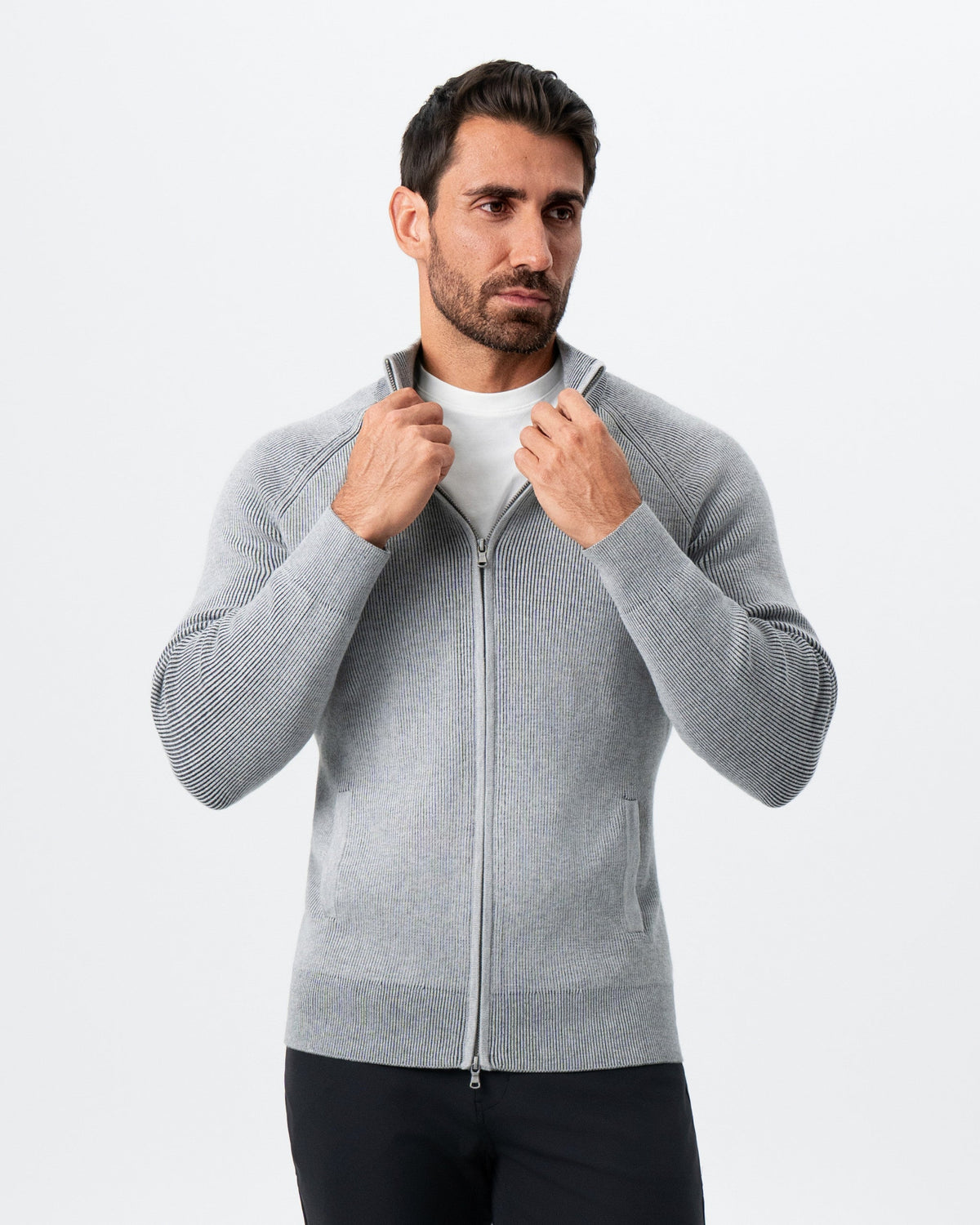 State & Liberty - Mid-Weight Sweater Bomber - Grey