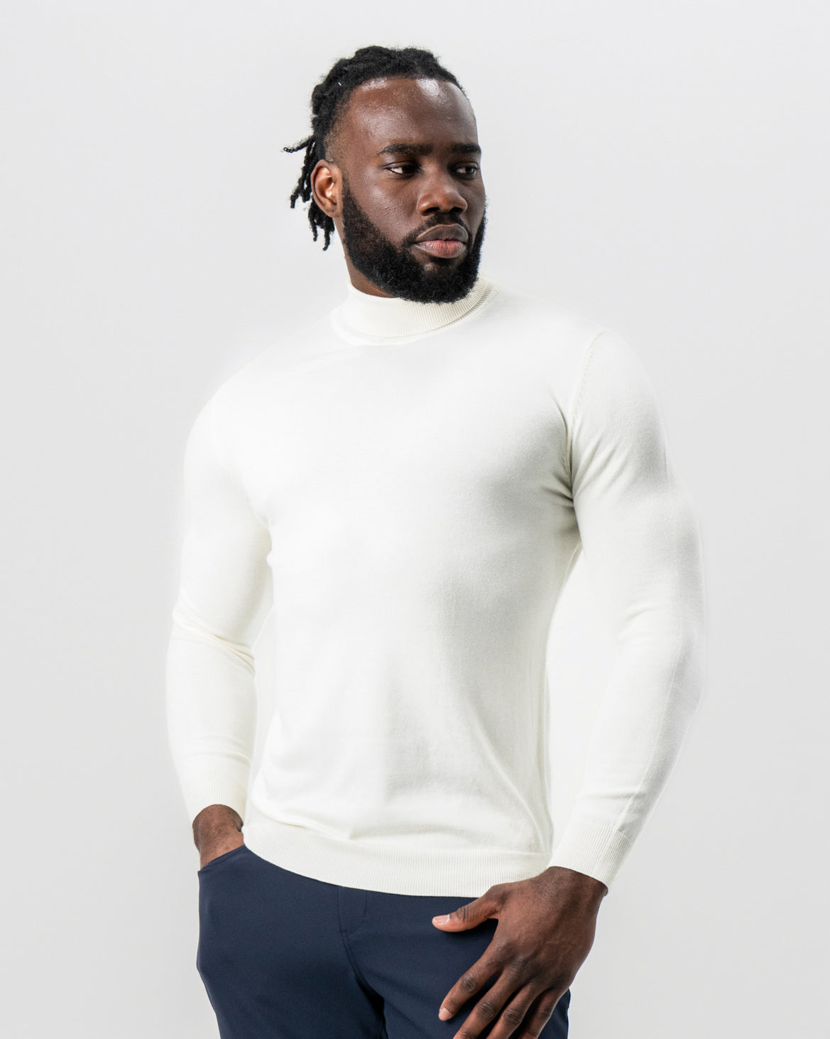 State & Liberty - Mid-Weight Wool Turtleneck - Cream