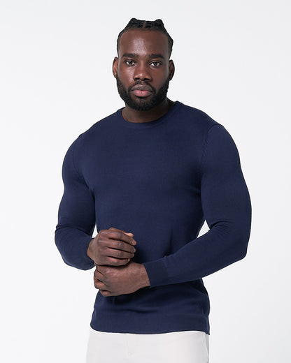 State & Liberty - Mid-Weight Wool Crewneck - Navy