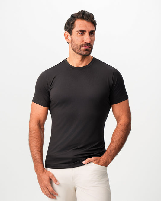State & Liberty - Brushed Mid-Weight Short Sleeve Crewneck - Black