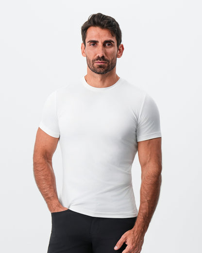 State & Liberty - Brushed Mid-Weight Short Sleeve Crewneck - White