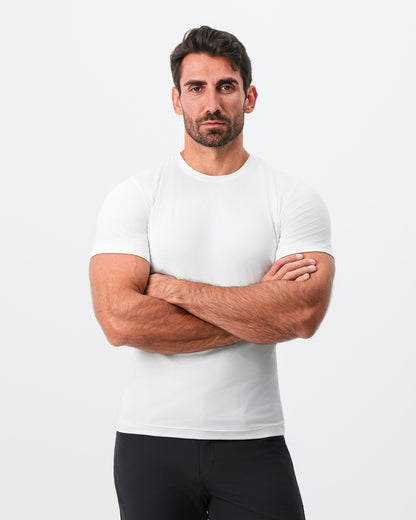 State & Liberty - Brushed Mid-Weight Short Sleeve Crewneck - White