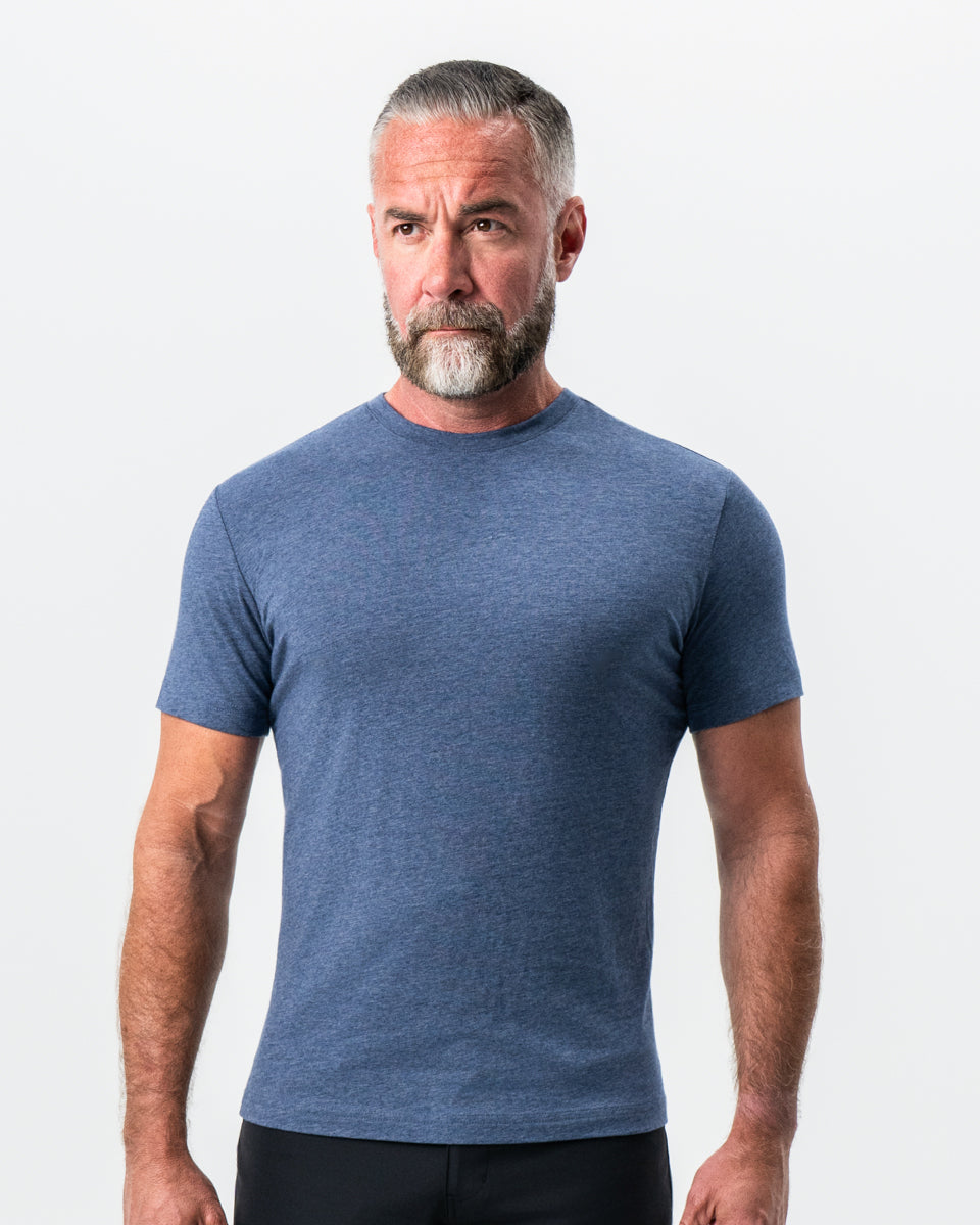 State & Liberty - "The Raymond" Storm Blue Short Sleeve Crewneck