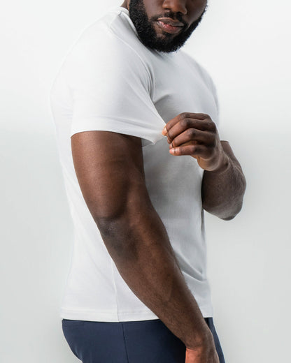 State & Liberty - "The Taylor" White Short Sleeve Crewneck