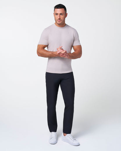 State & Liberty - "The Sinclair" Heathered Cream Short Sleeve Crewneck