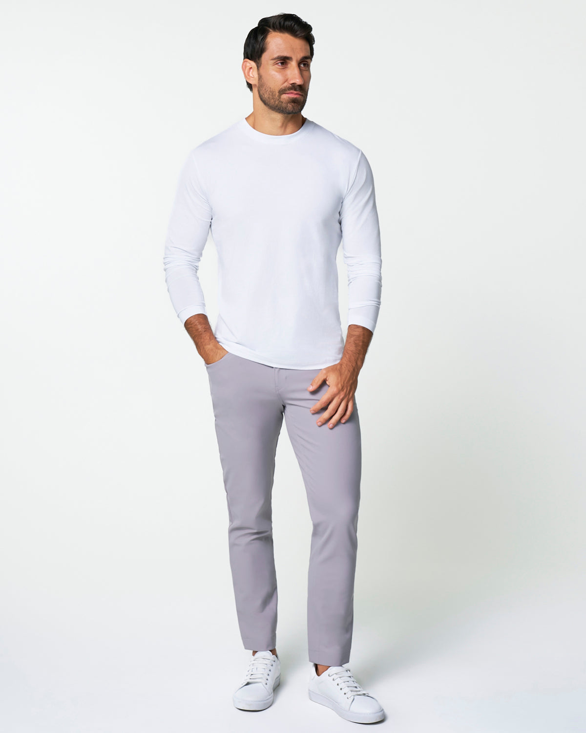 State & Liberty - "The Middletown" White Long Sleeve Crewneck