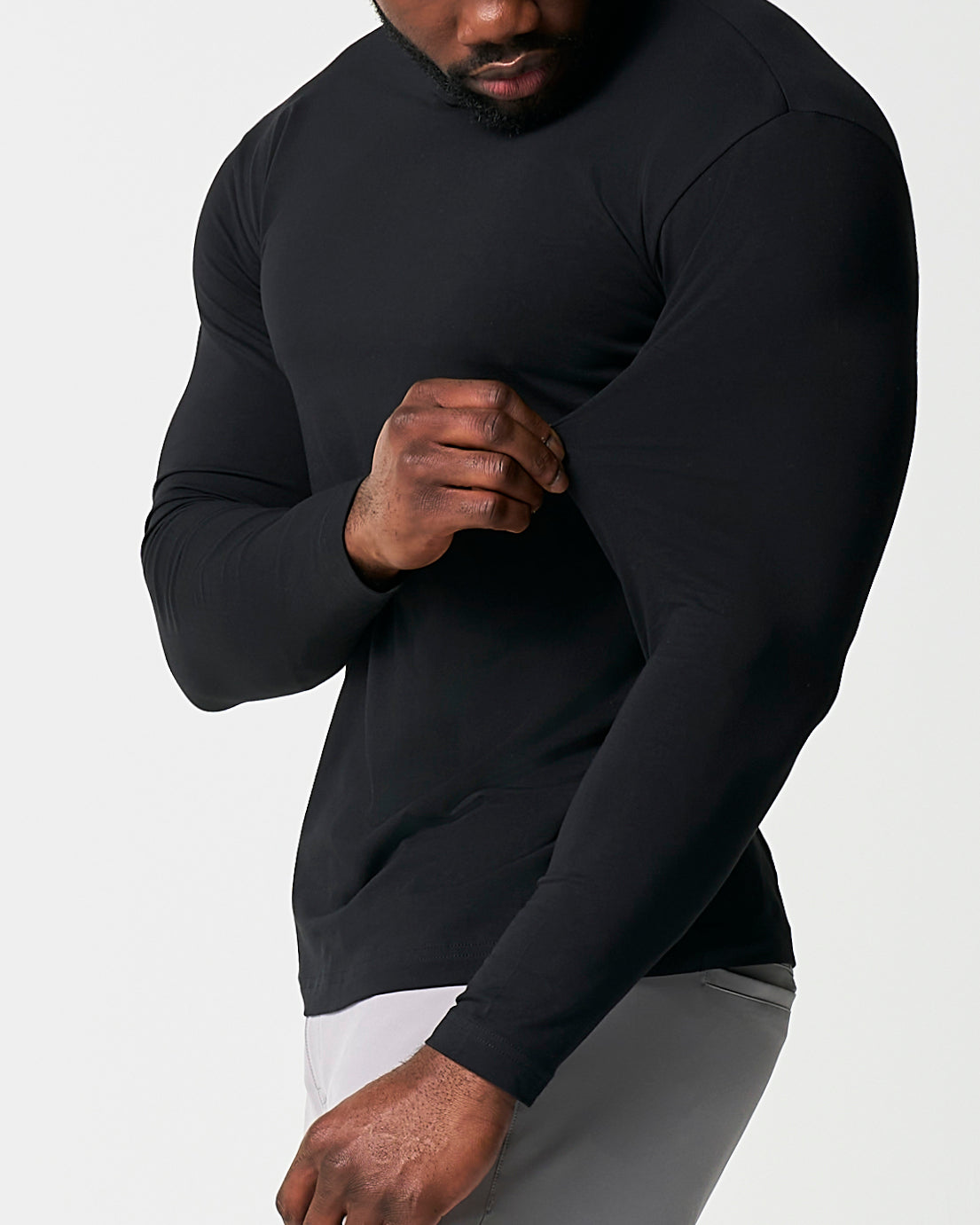 State & Liberty - "The Riley" Black Long Sleeve Crewneck