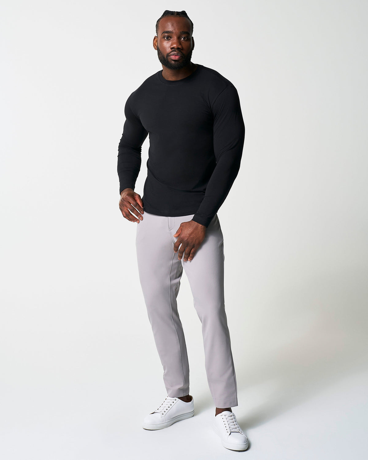 State & Liberty - "The Riley" Black Long Sleeve Crewneck