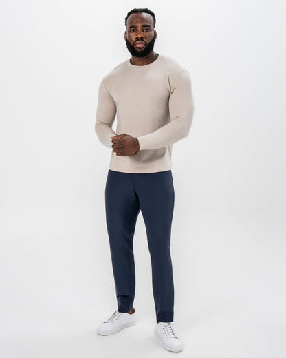 State & Liberty - "The Landon" Heathered Cream Long Sleeve Crewneck