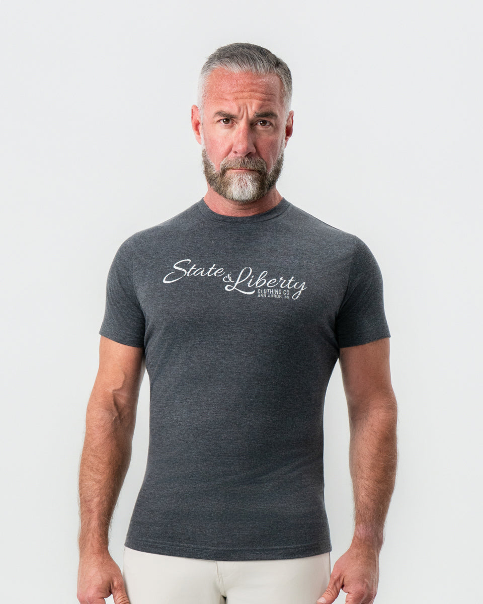 State & Liberty - Logo T-Shirt - Charcoal