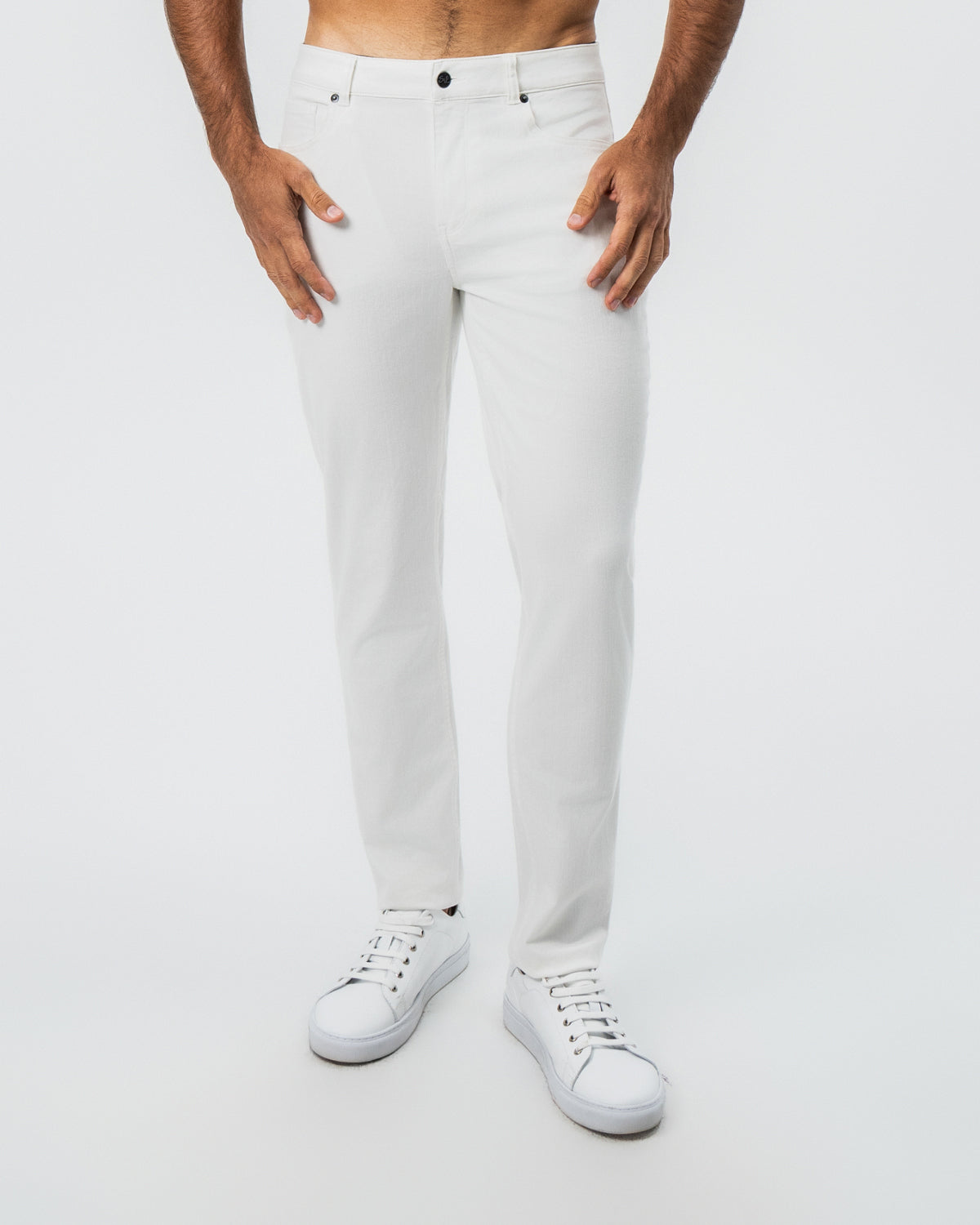State & Liberty - Performance Cotton Twill 5 Pocket Pant - White