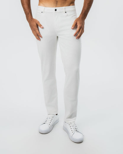 State & Liberty - Performance Cotton Twill 5 Pocket Pant - White