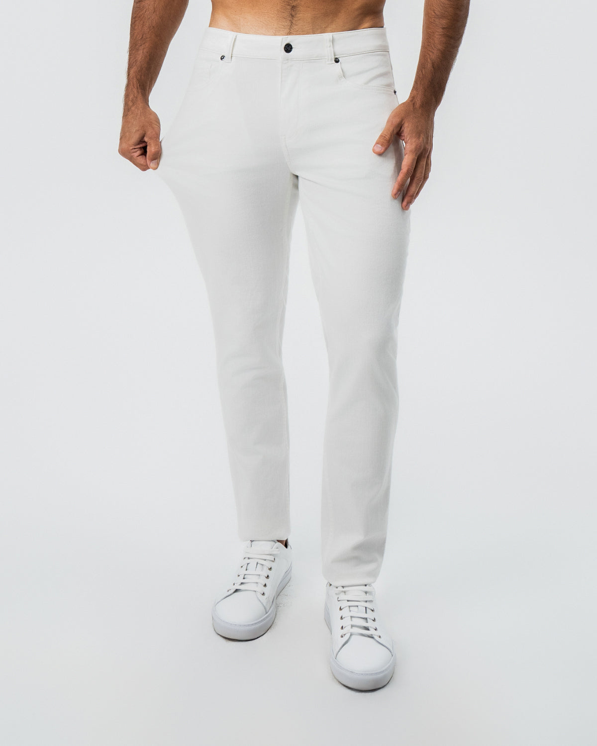 State & Liberty - Performance Cotton Twill 5 Pocket Pant - White