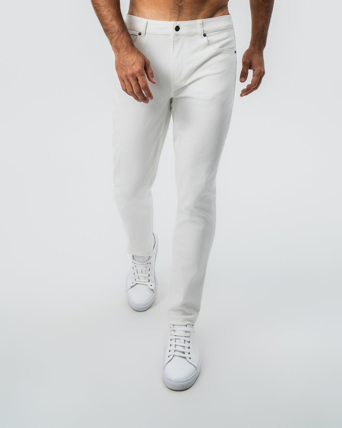 State & Liberty - Performance Cotton Twill 5 Pocket Pant - White