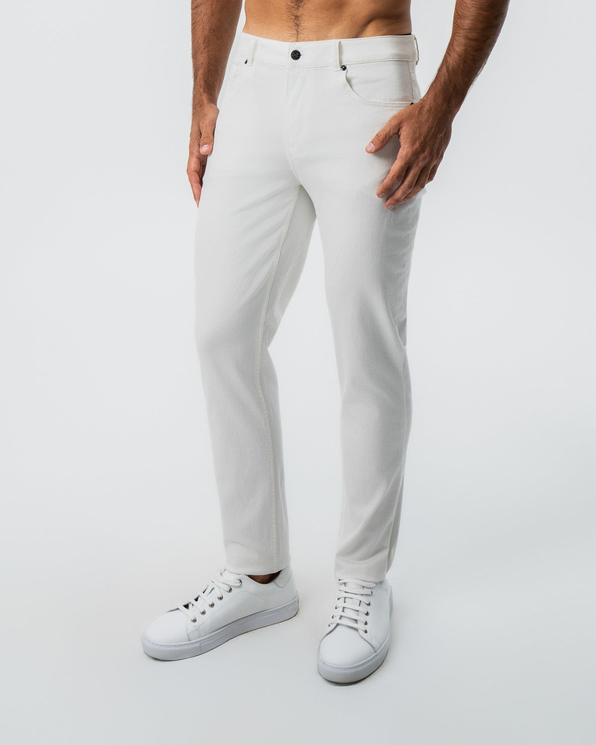 State & Liberty - Performance Cotton Twill 5 Pocket Pant - White