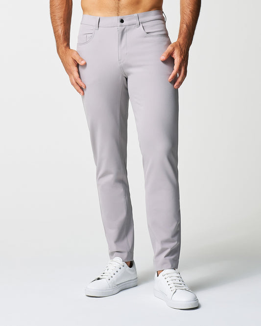 State & Liberty - Athletic Fit Stretch Tech Chino - Light Grey