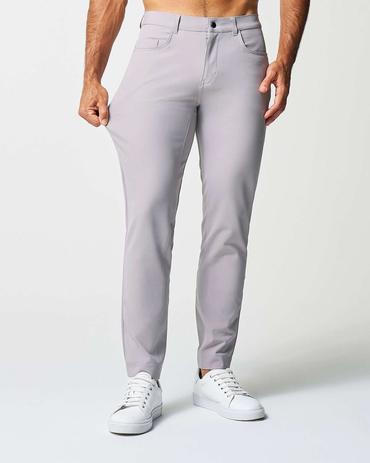 State & Liberty - Athletic Fit Stretch Tech Chino - Light Grey