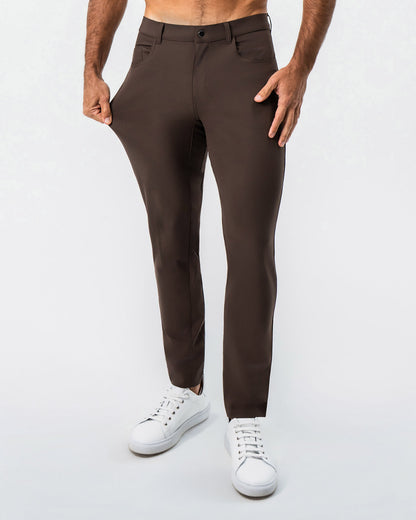 State & Liberty - Athletic Fit Stretch Tech Chino - Brown