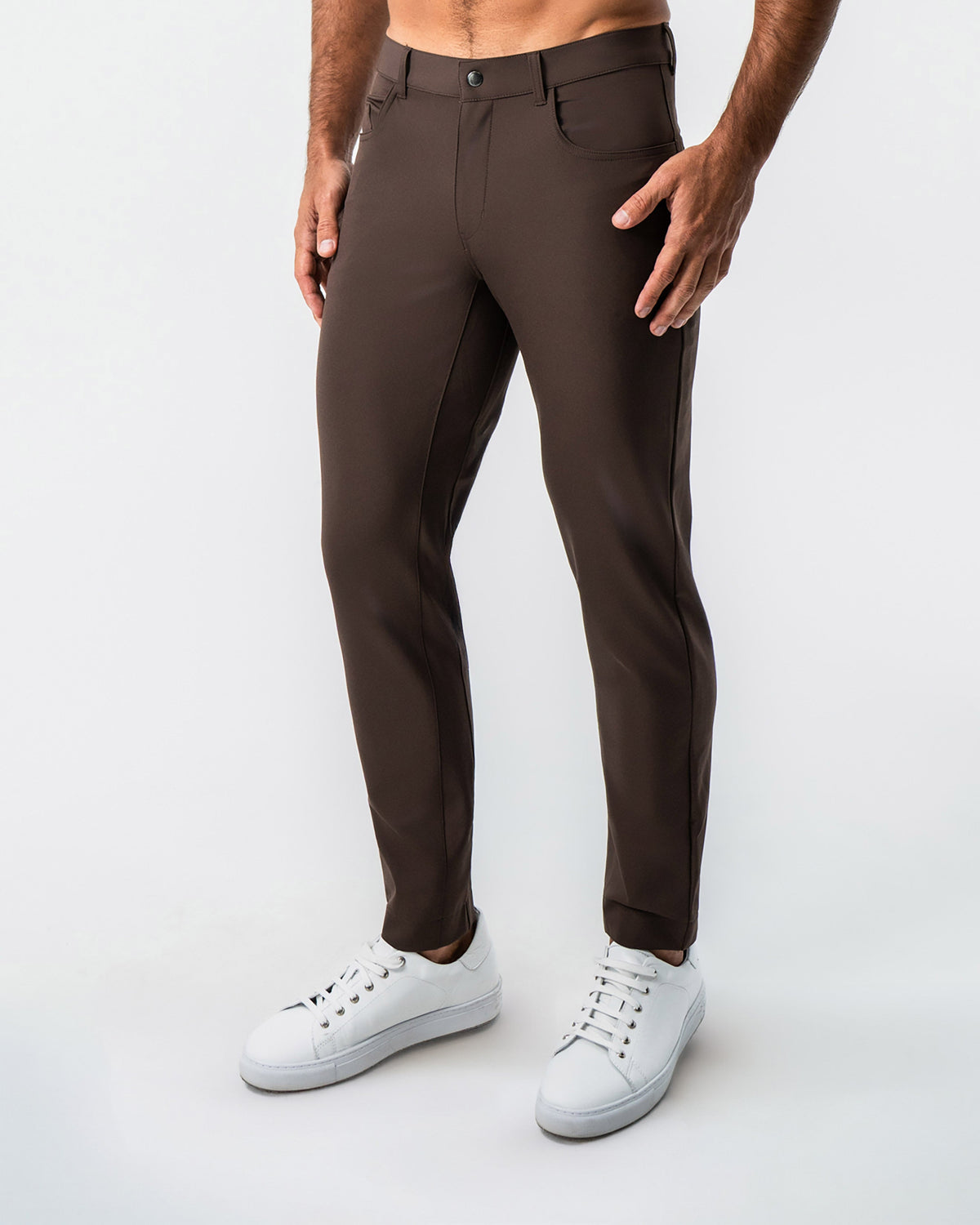 State & Liberty - Athletic Fit Stretch Tech Chino - Brown