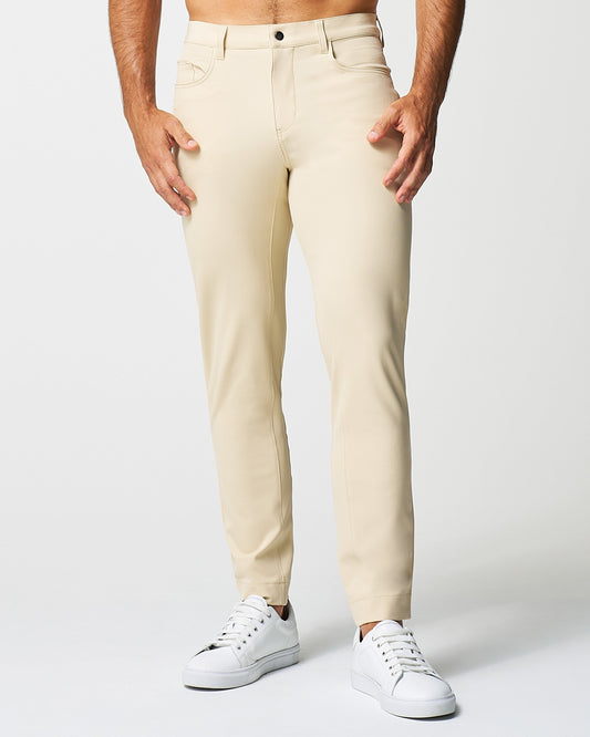 State & Liberty - Athletic Fit Stretch Tech Chino - Mid Khaki