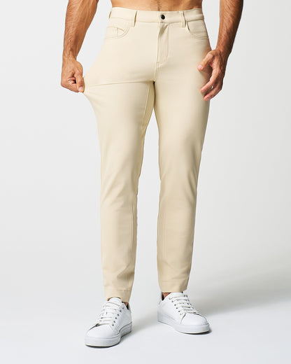 State & Liberty - Athletic Fit Stretch Tech Chino - Mid Khaki