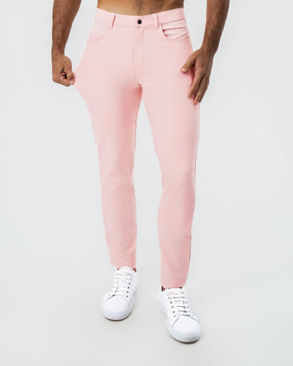 State & Liberty - Athletic Fit Stretch Tech Chino - Coral Pink