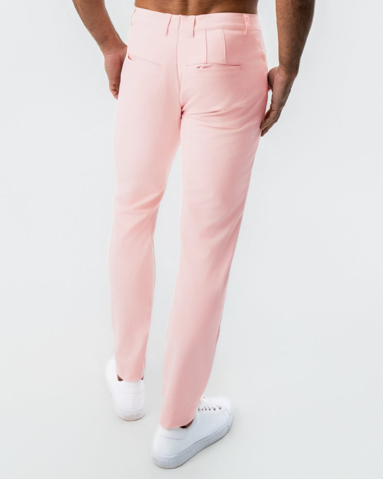 State & Liberty - Athletic Fit Stretch Tech Chino - Coral Pink