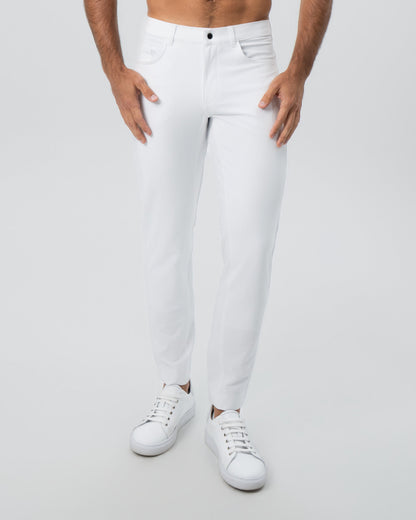 State & Liberty - Athletic Fit Stretch Tech Chino - White