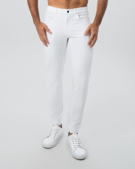 State & Liberty - Athletic Fit Stretch Tech Chino - White