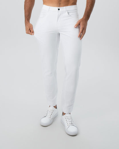 State & Liberty - Athletic Fit Stretch Tech Chino - White