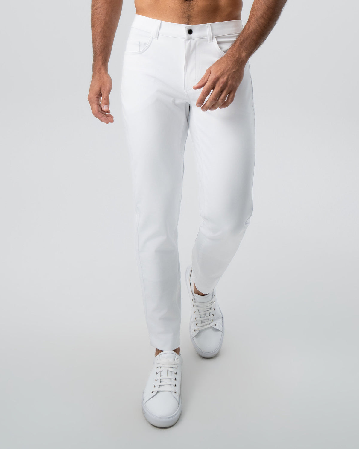 State & Liberty - Athletic Fit Stretch Tech Chino - White