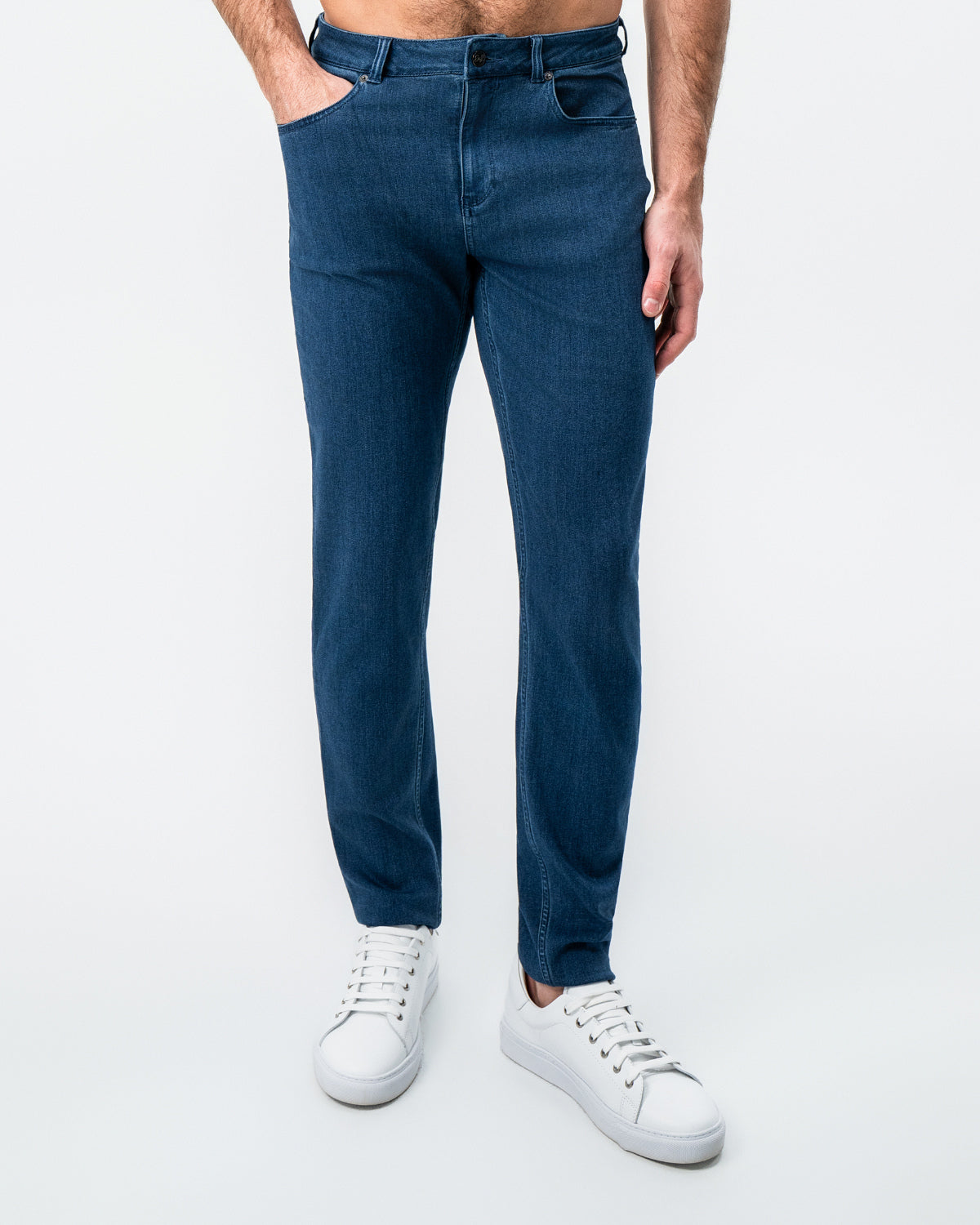 State & Liberty - Athletic Fit Stretch Jeans - Mid Blue