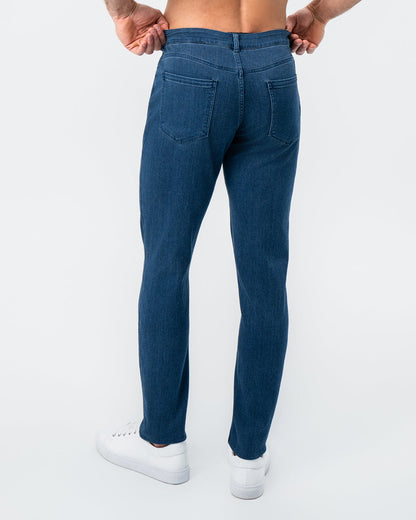 State & Liberty - Athletic Fit Stretch Jeans - Mid Blue