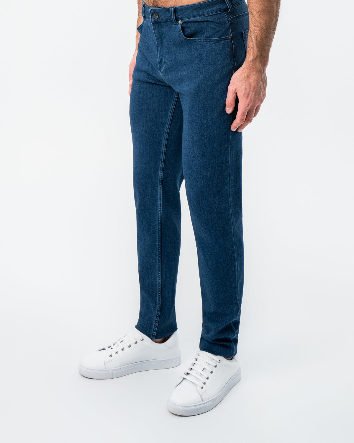 State & Liberty - Athletic Fit Stretch Jeans - Mid Blue
