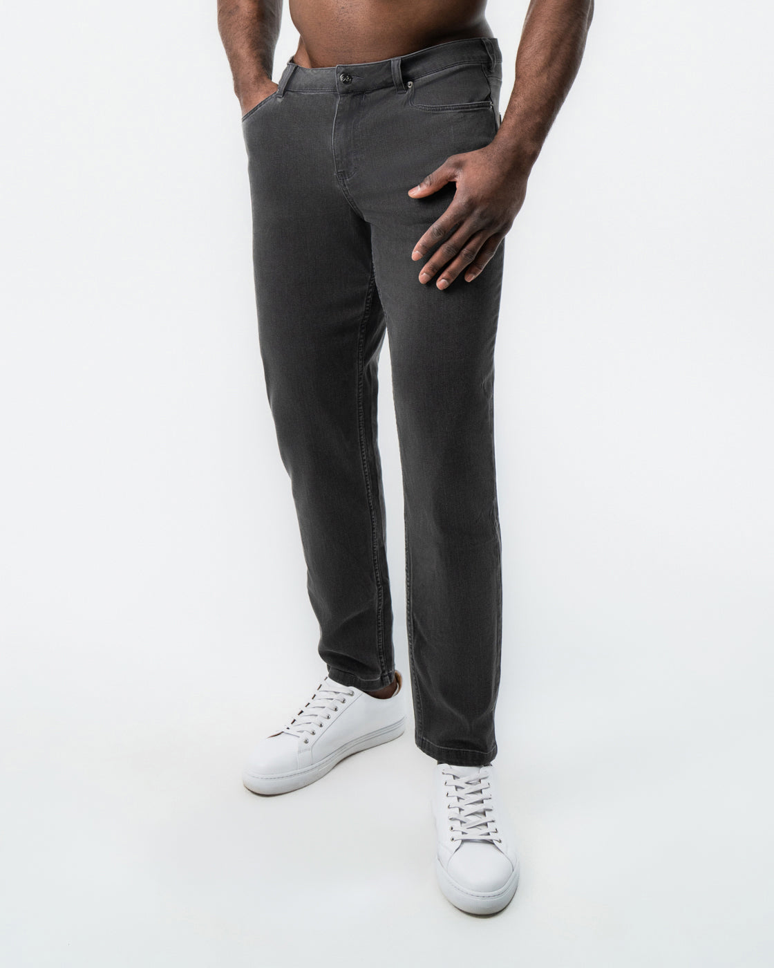 State & Liberty - Athletic Fit Stretch Jeans - Charcoal