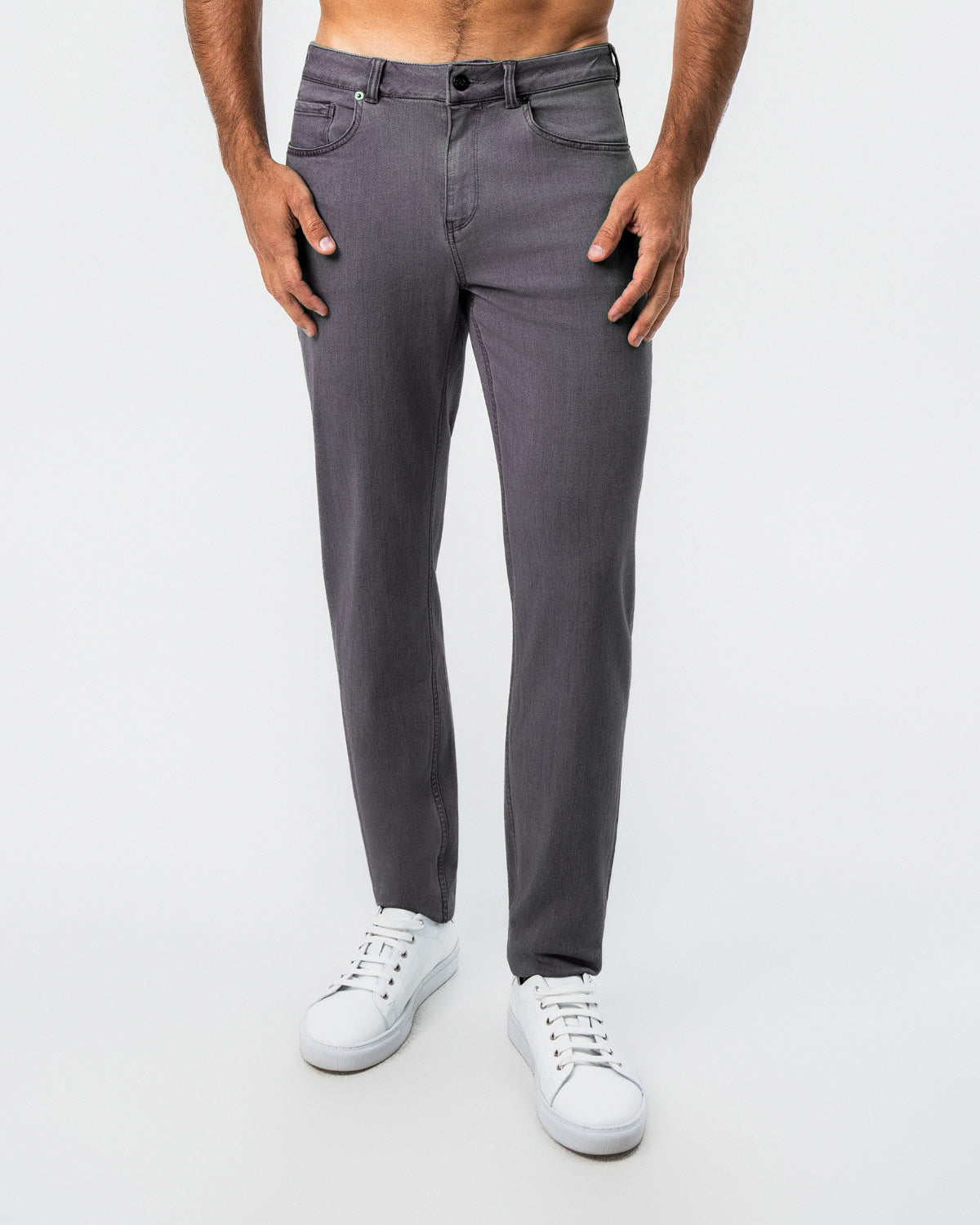 State & Liberty - Athletic Fit Stretch Jeans - Slate Grey