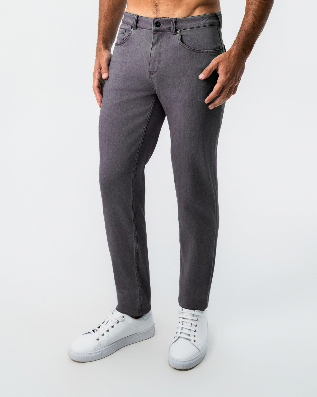 State & Liberty - Athletic Fit Stretch Jeans - Slate Grey
