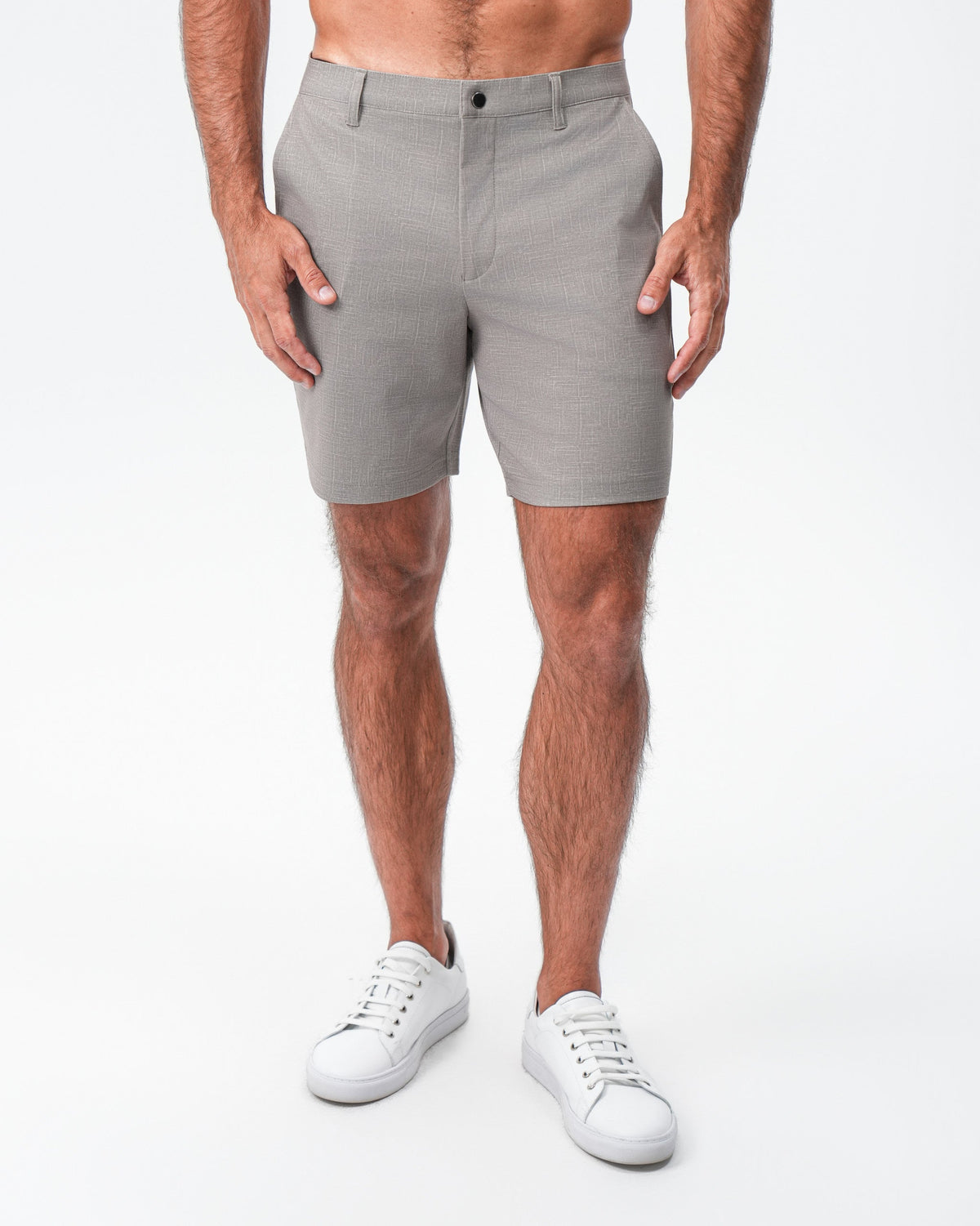 State & Liberty - Brushed Athletic Fit Short - Stone Crosshatch