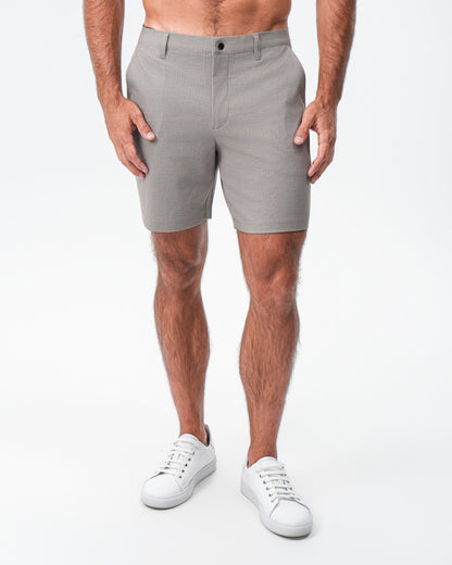 State & Liberty - Brushed Athletic Fit Short - Stone Crosshatch
