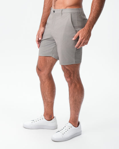 State & Liberty - Brushed Athletic Fit Short - Stone Crosshatch
