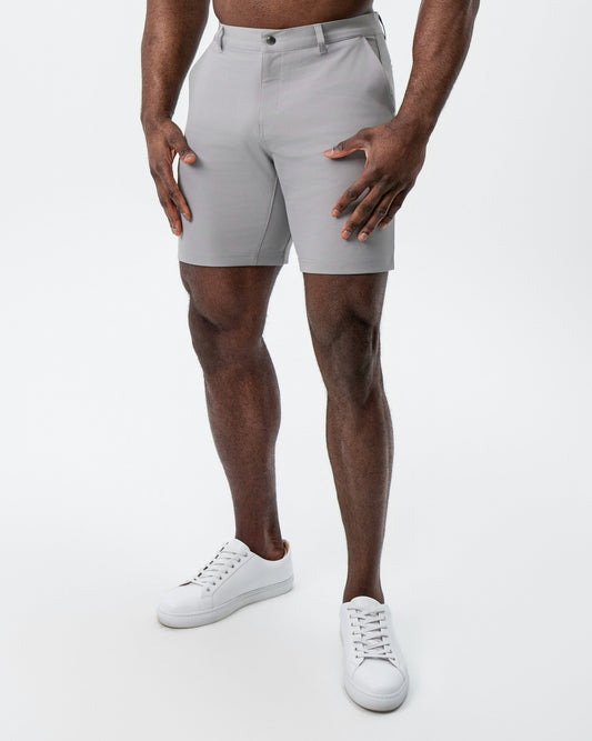 State & Liberty - Athletic Fit Shorts - Light Grey