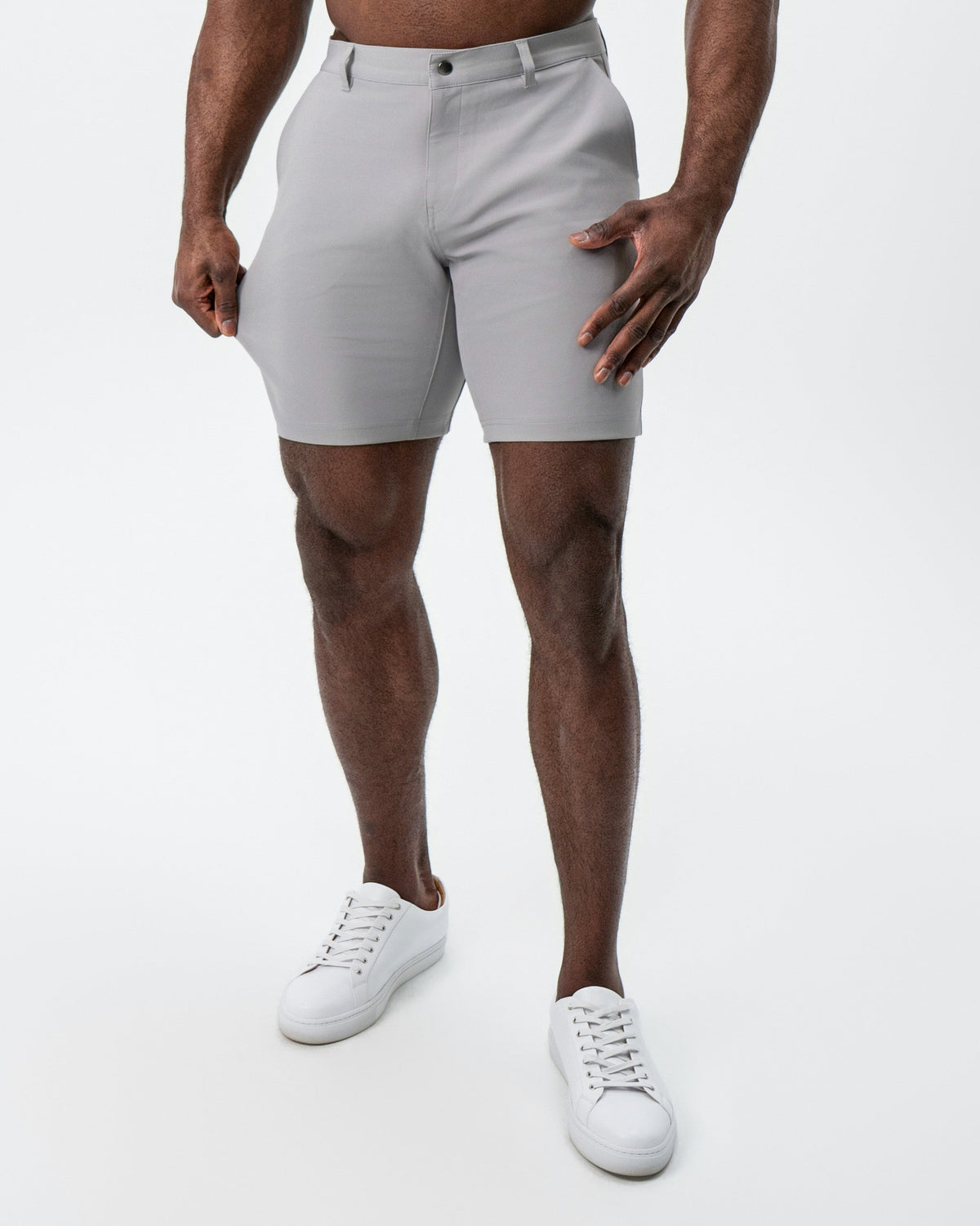 State & Liberty - Athletic Fit Shorts - Light Grey