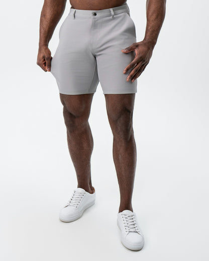 State & Liberty - Athletic Fit Shorts - Light Grey