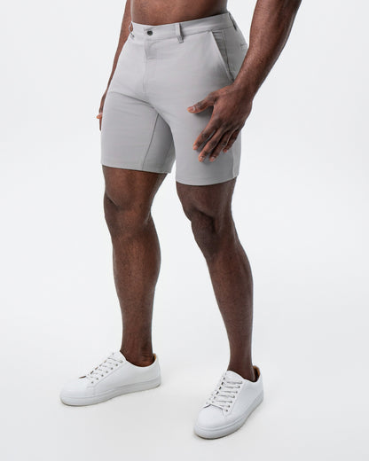 State & Liberty - Athletic Fit Shorts - Light Grey