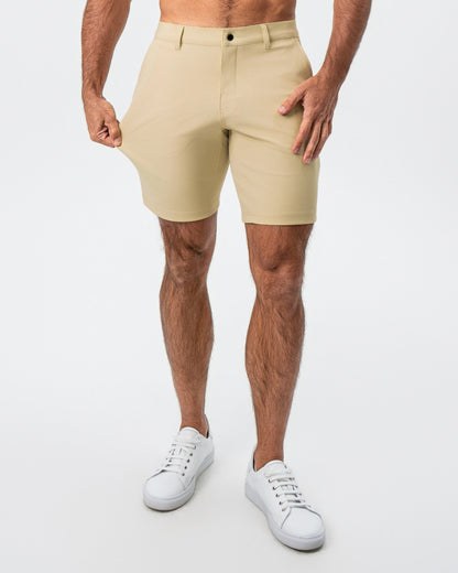 State & Liberty - Athletic Fit Shorts - Mid Khaki