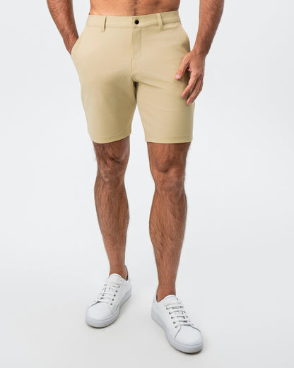 State & Liberty - Athletic Fit Shorts - Mid Khaki