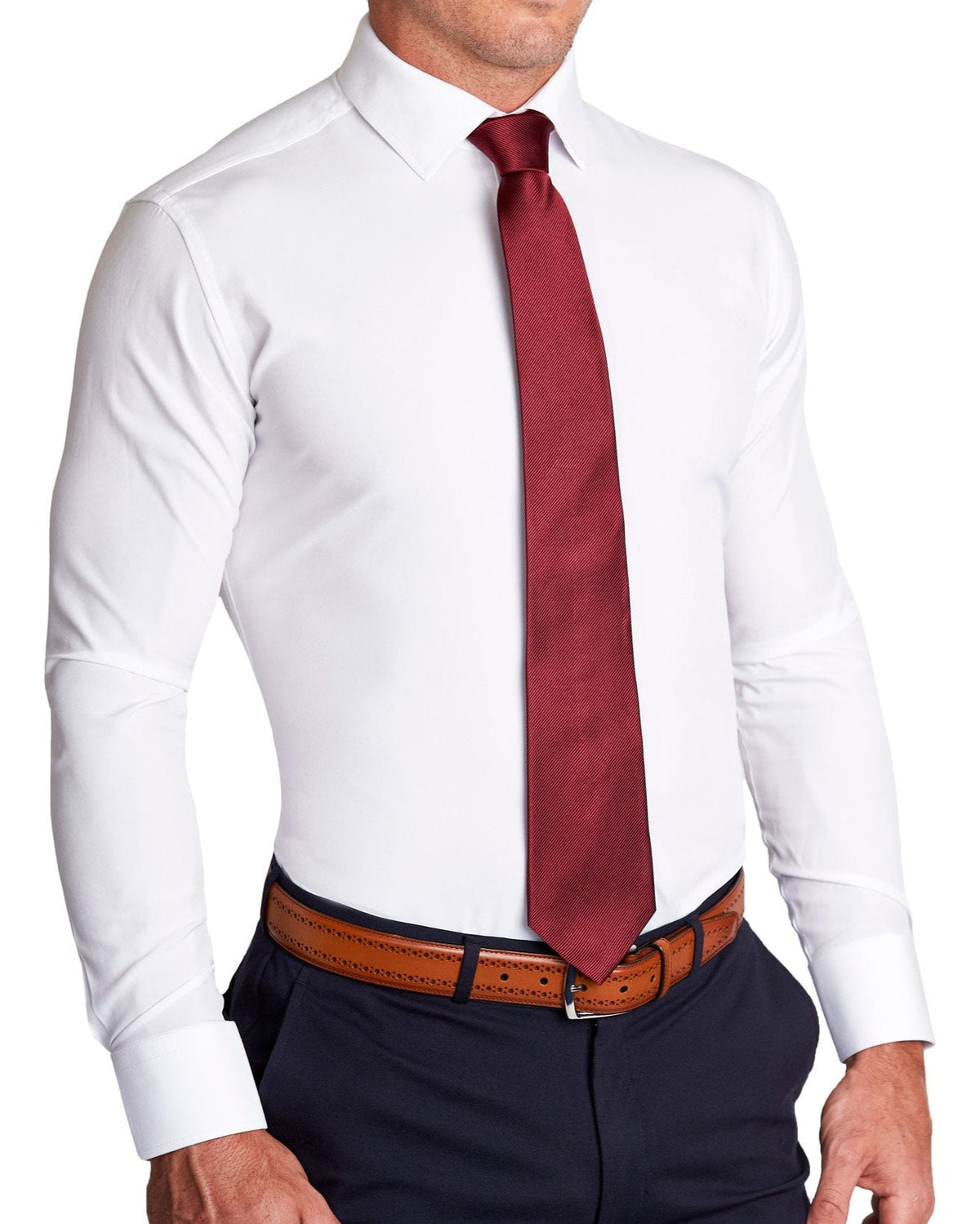 State & Liberty - Maroon Woven Silk Tie