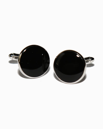 State & Liberty - Black Circle Cuff Links