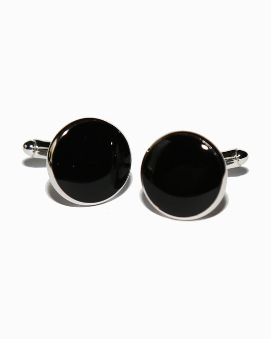 State & Liberty - Black Circle Cuff Links